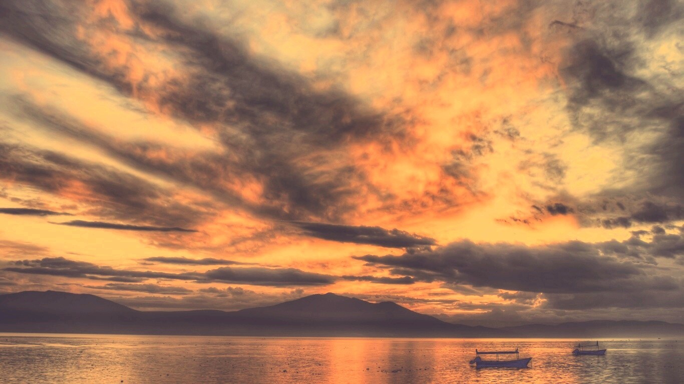 Мексика: лодки на озере обои