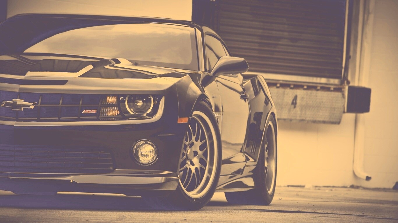 Черный шевроле обои