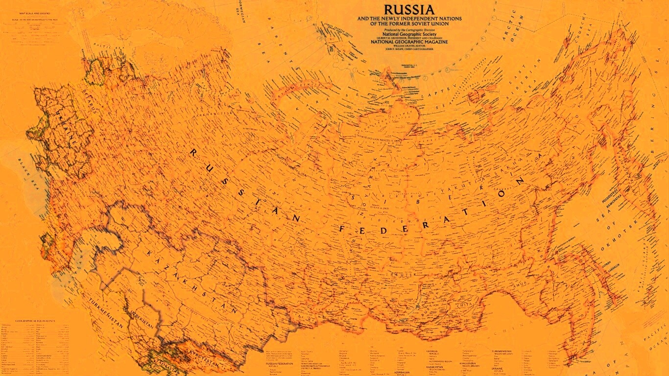 Карта России обои