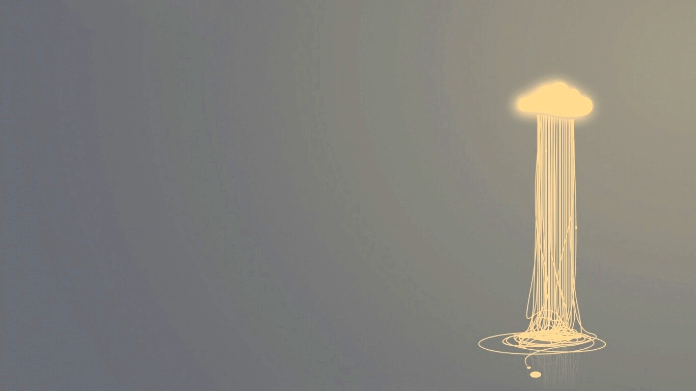 Тучка изливается нитями обои