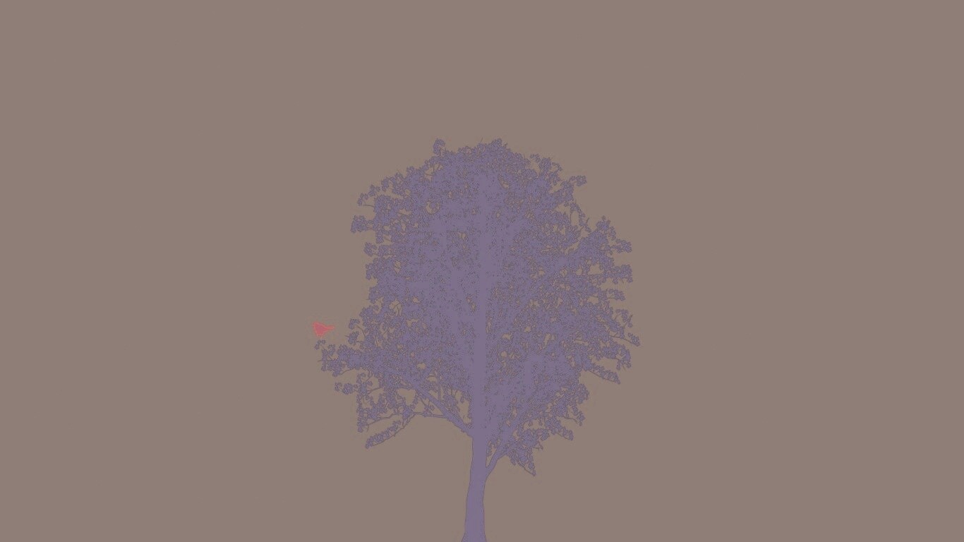 Дерево и птица обои