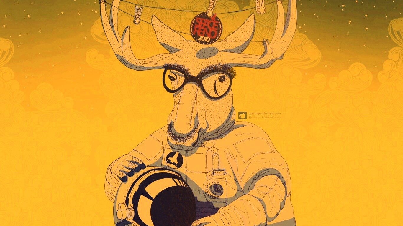 Лось в очках обои