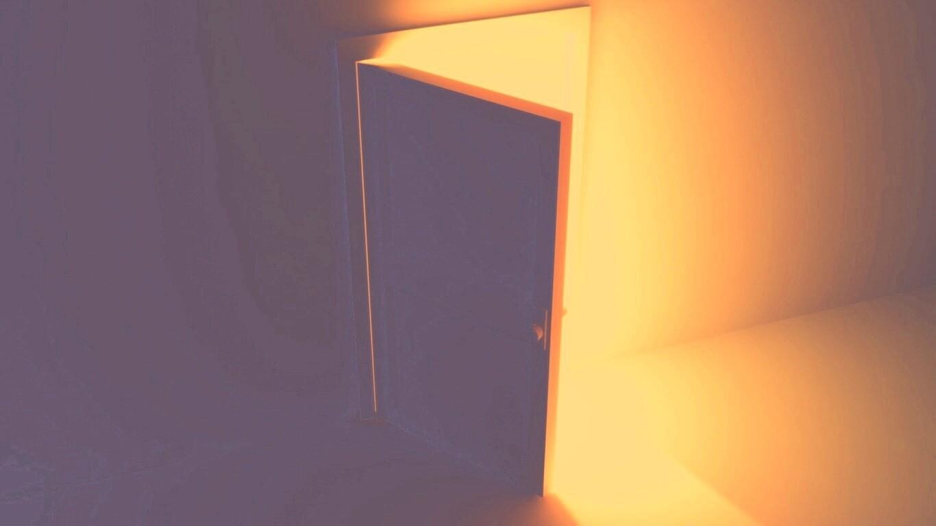 Свет из-за открытой двери обои