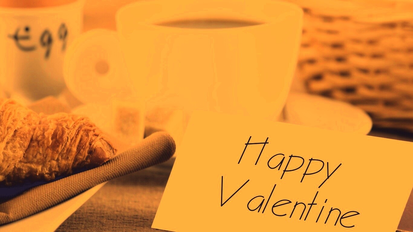 Завтрак на День Святого Валентина обои