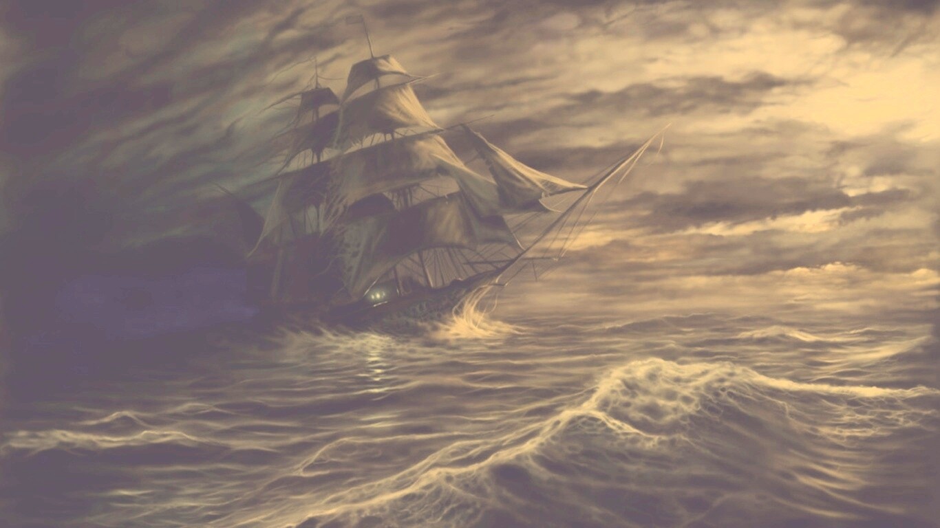 Корабль призрак поднимается со дна обои