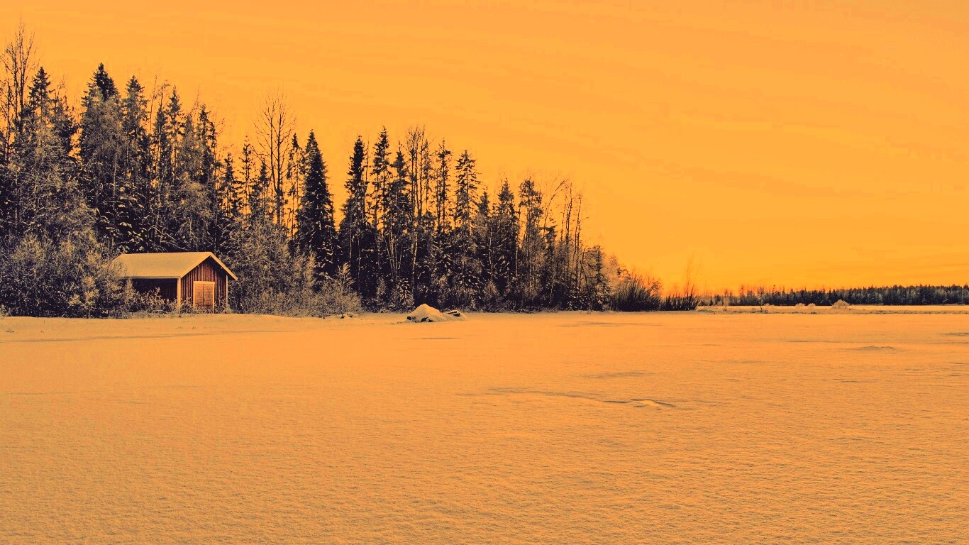 Зимний закат обои