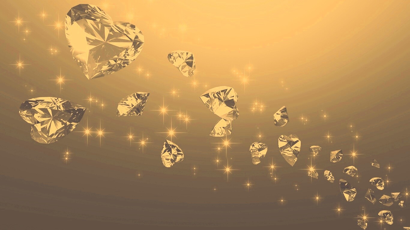 Бриллиантовые сердца обои