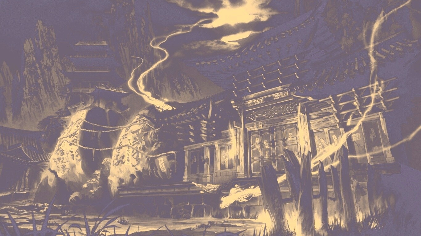 Вход в китайский храм обои