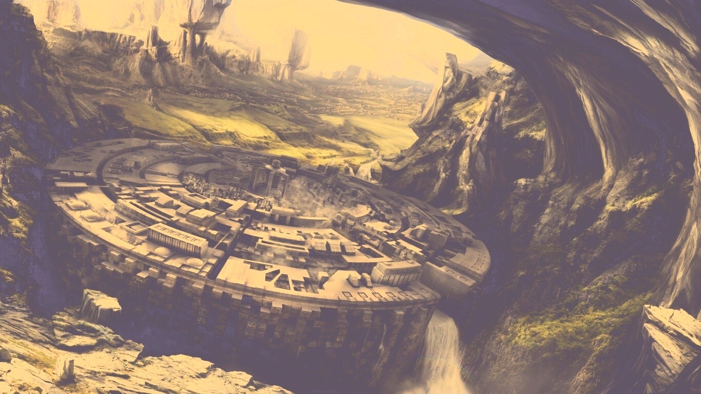 Город в скалах обои