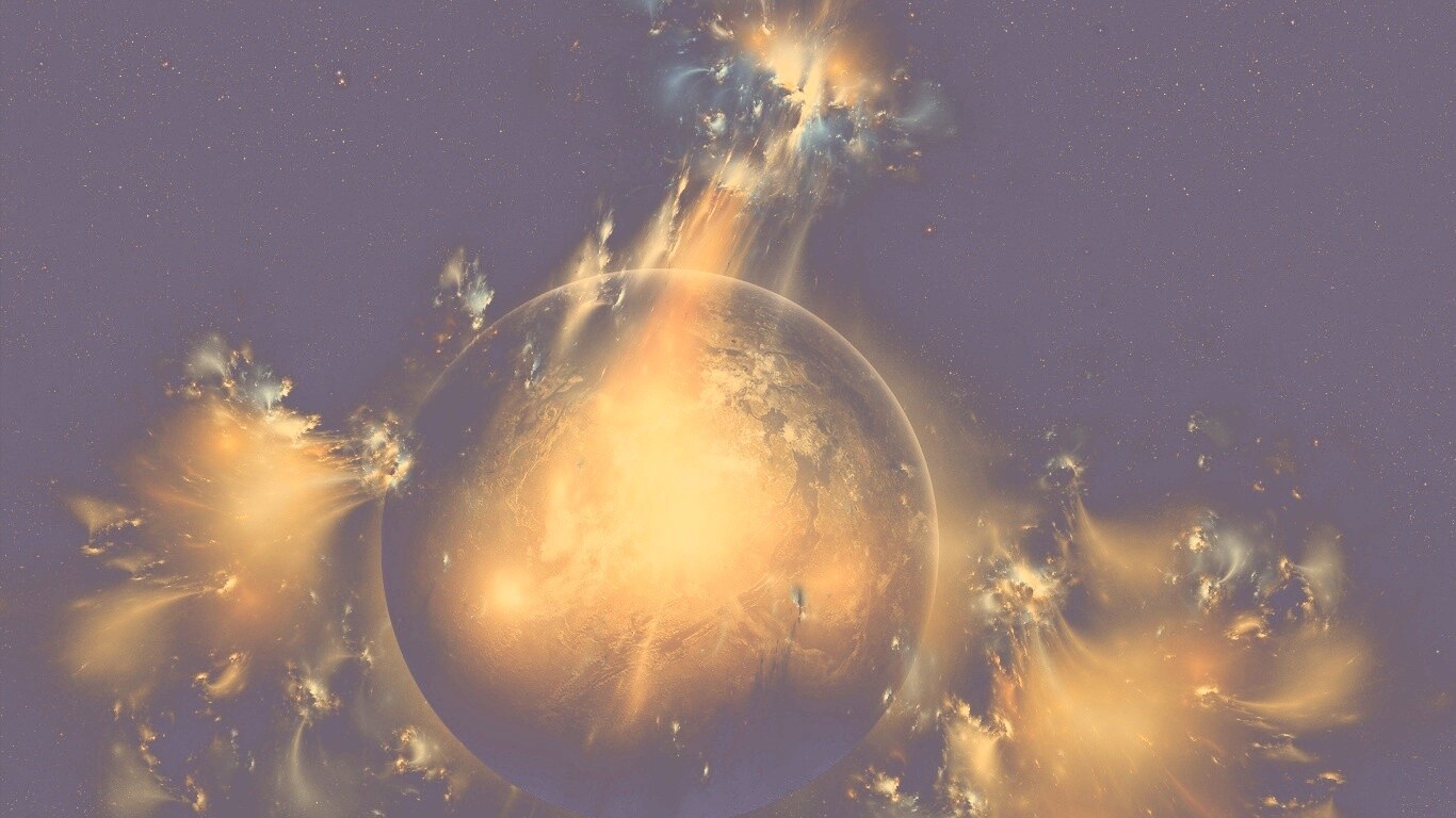 Планета в огнях обои