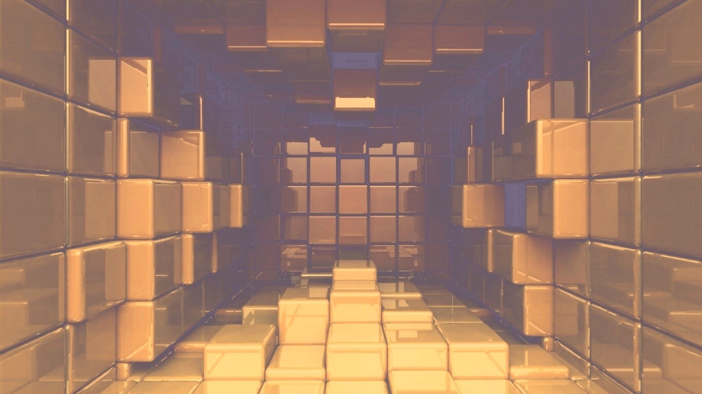 Комната из кубов обои