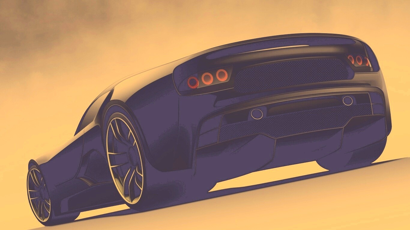 Красивый чёрный спорткар обои