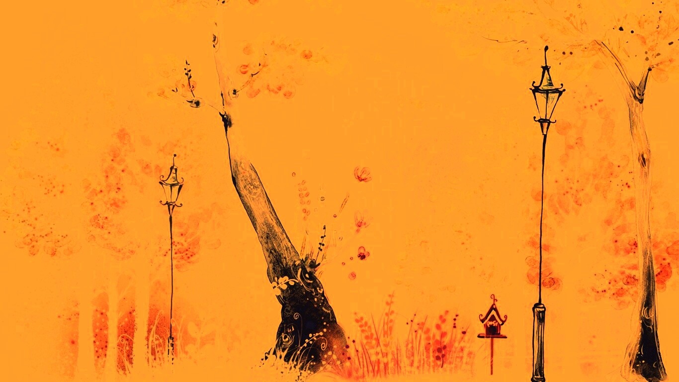 Фонари в парке обои