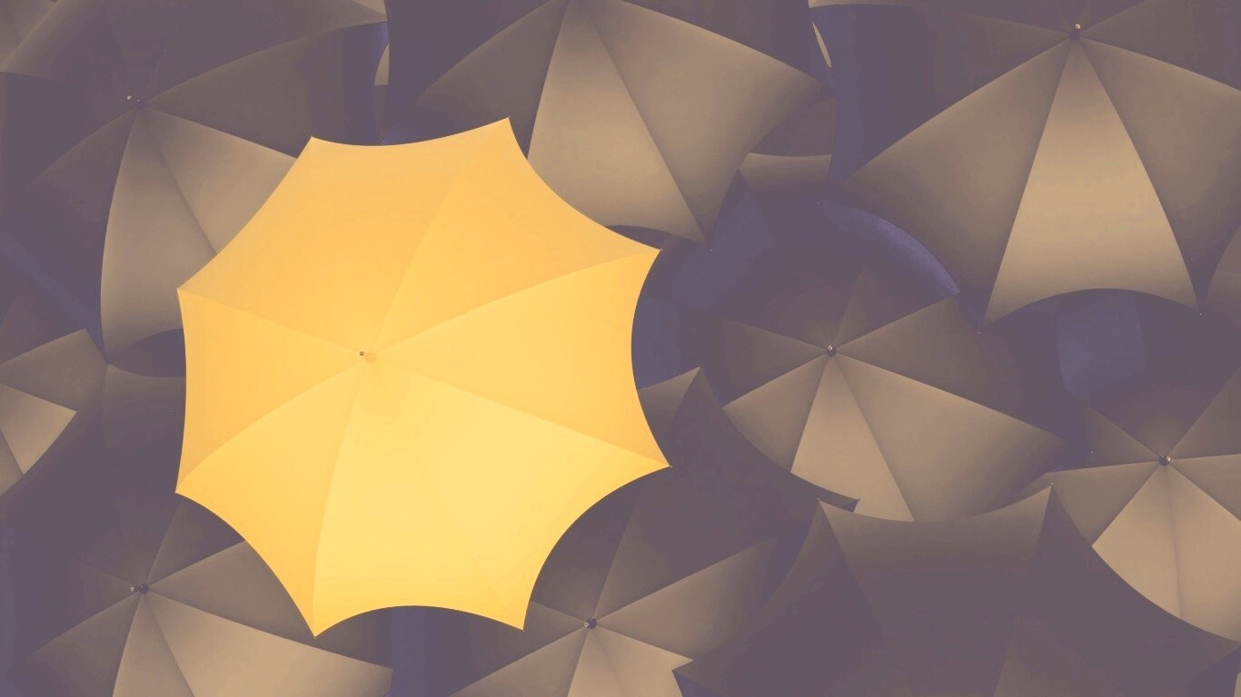 Жёлтый среди чёрных обои