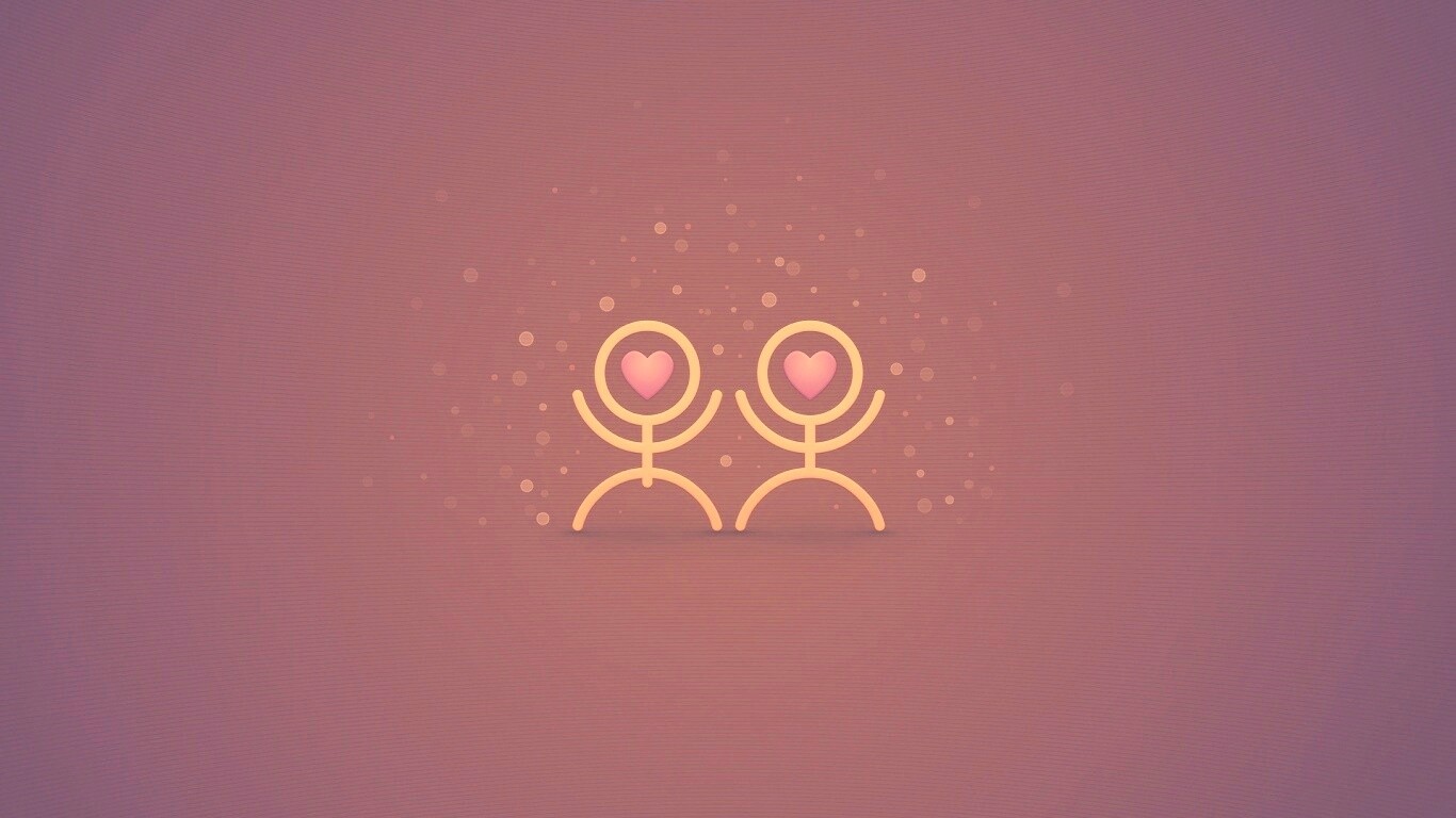 Влюблённые человечки обои