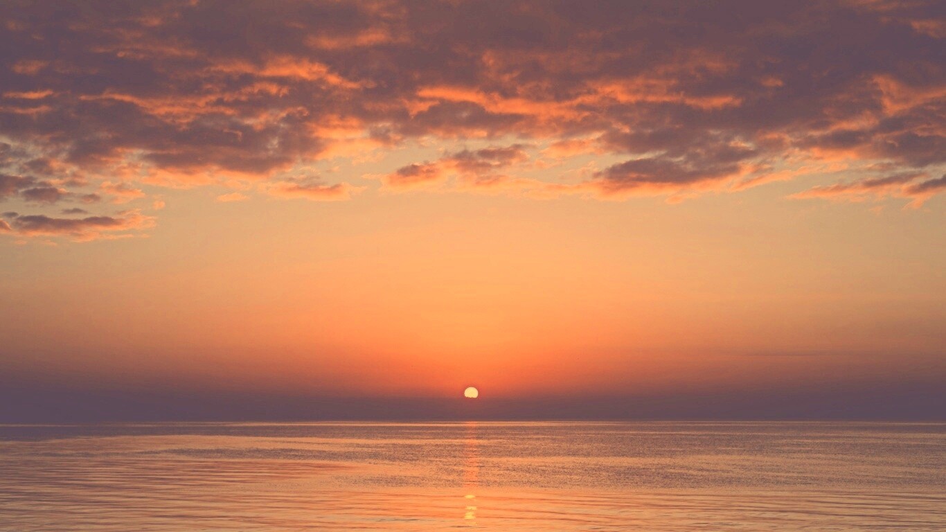 Багровый закат обои