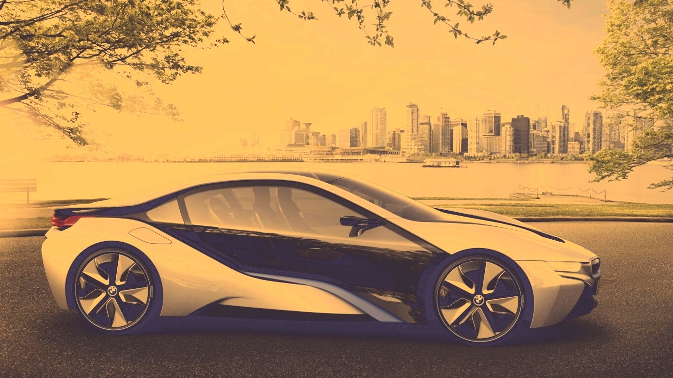 Концепт БМВ на берегу озера обои