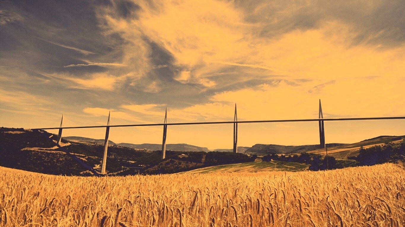 Мост над долиной обои