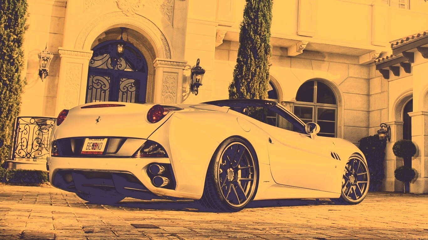 Ferarri у особняка обои