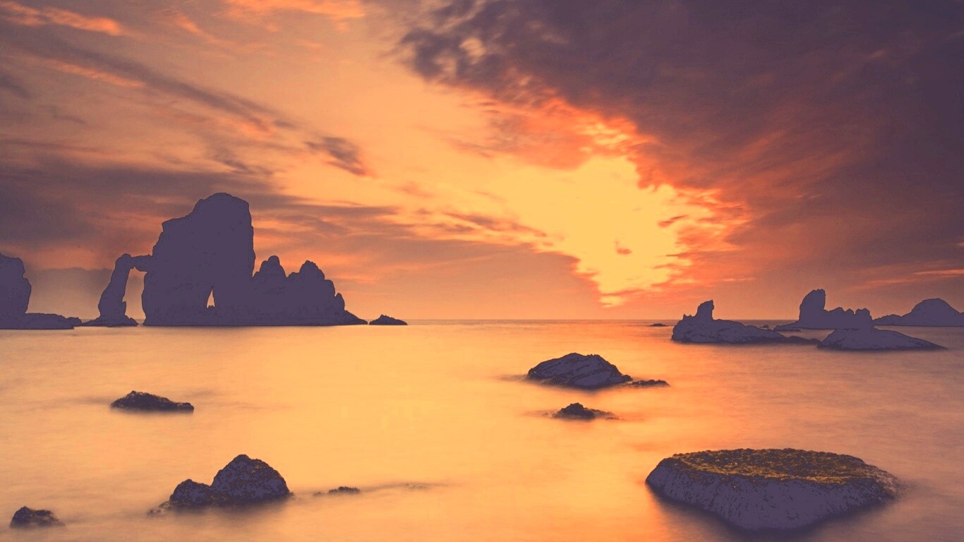 Закат на море обои