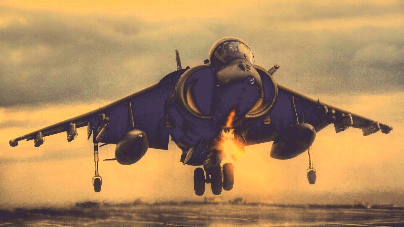 Истребитель на взлете обои