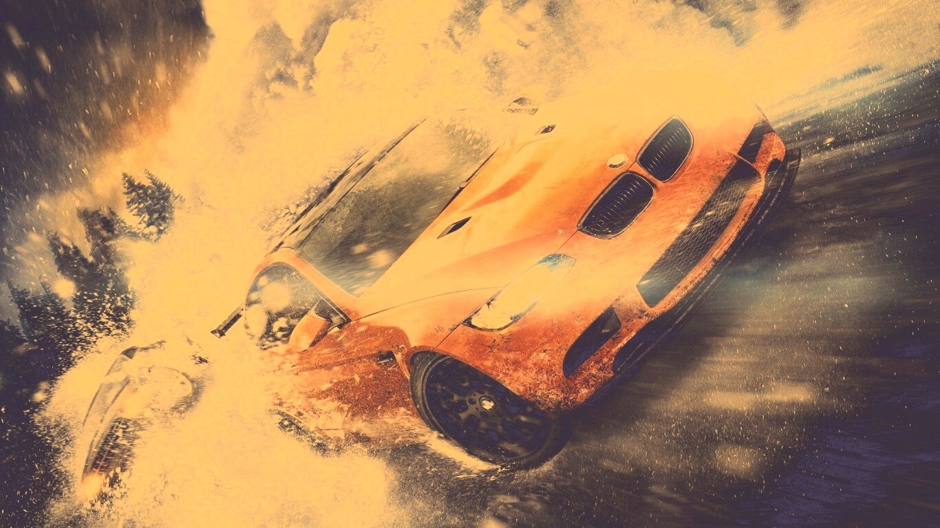 Погоня за оранжевым BMW обои