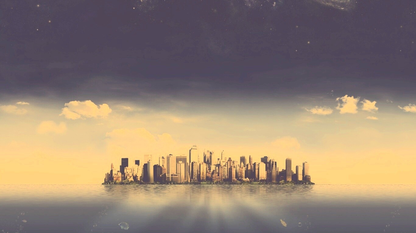 Город на острове обои