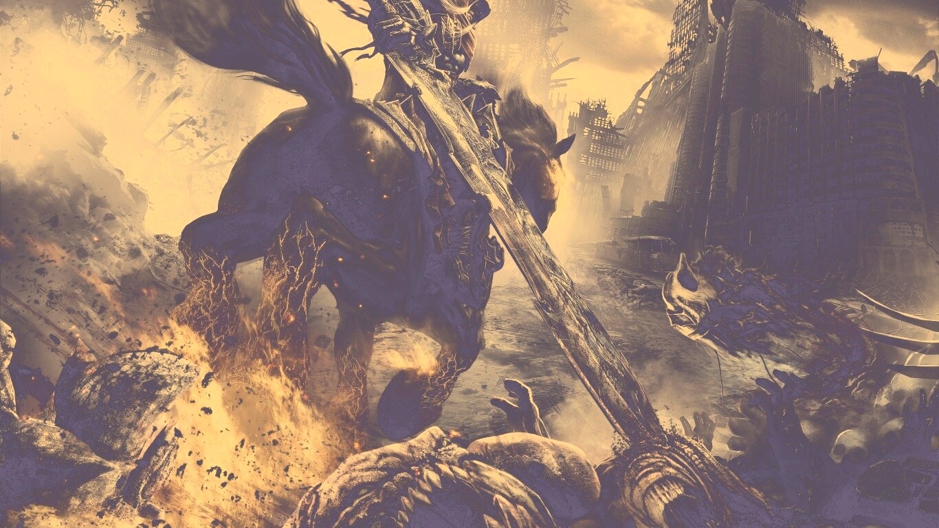 Темный рыцарь на демоническом коне обои