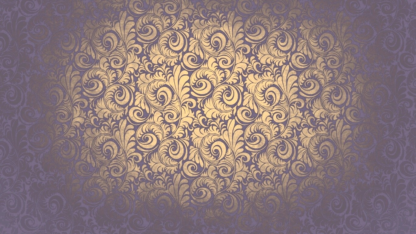 Черный фон с узорами и завитками обои