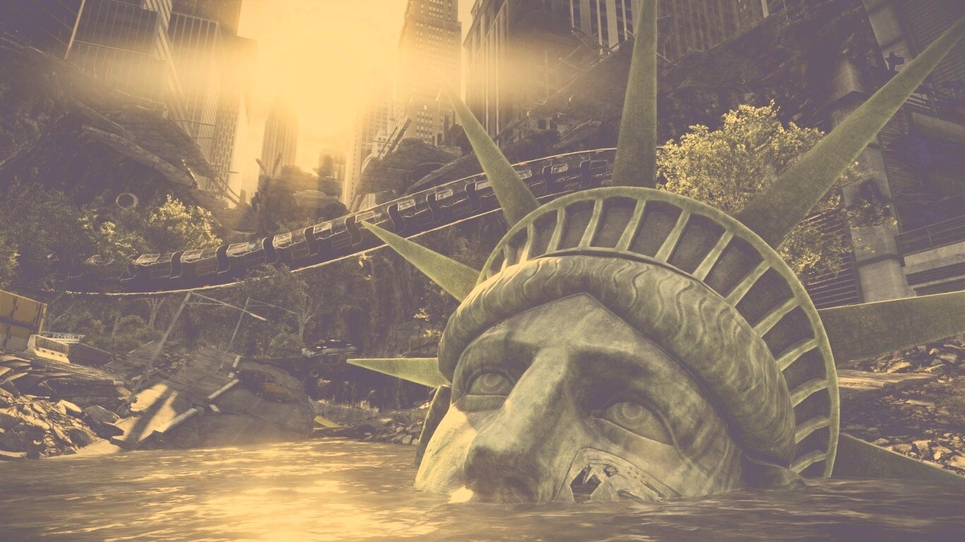 Руины статуи свободы в Crysis обои