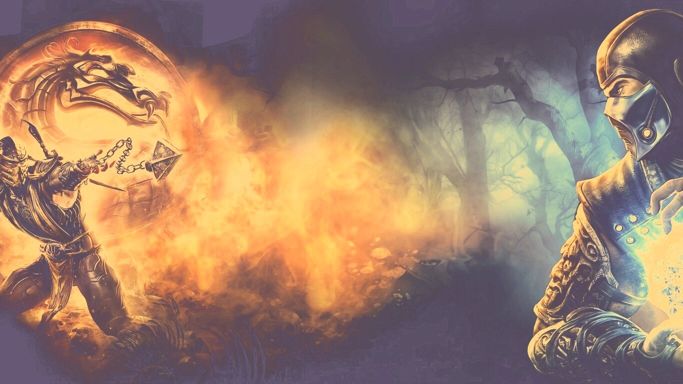 Бой SubZero и Scorpion из Mortal Kombat обои