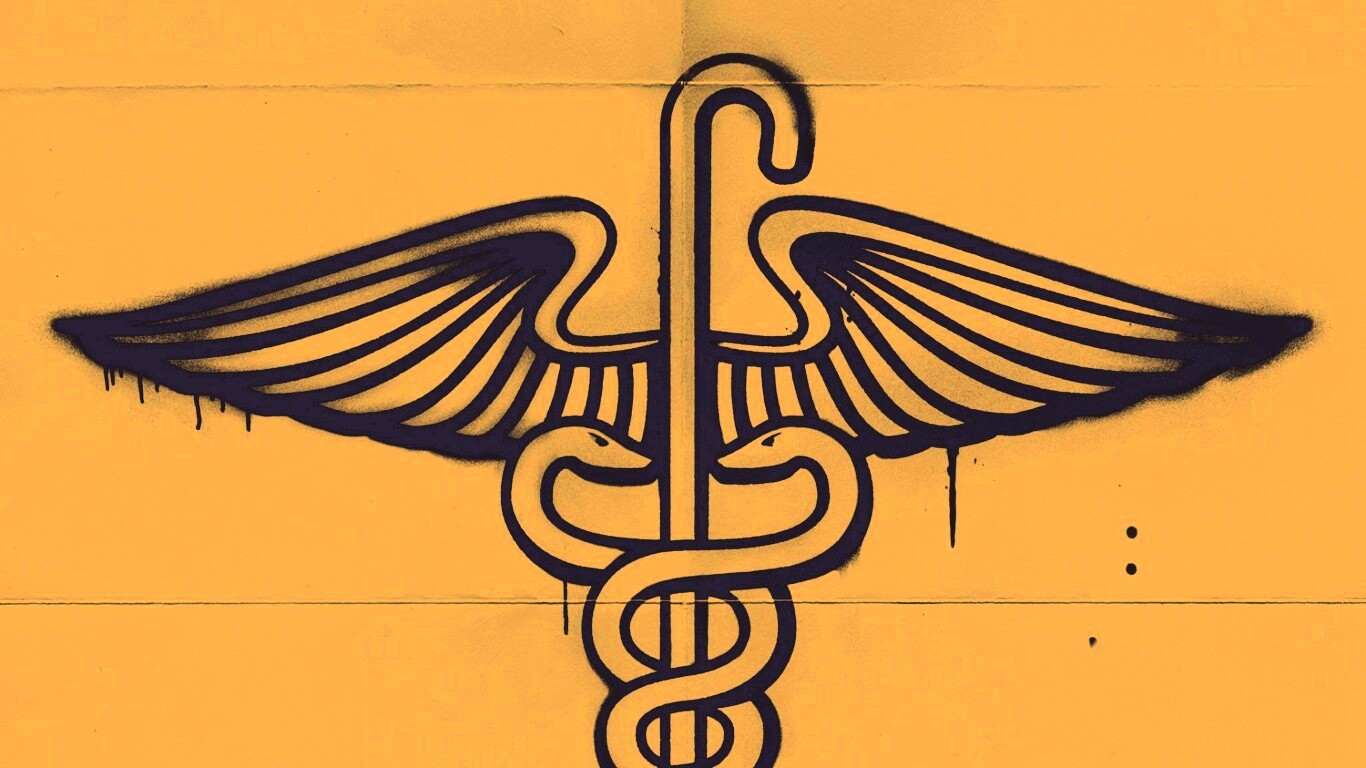 Змеи на трости — граффити обои