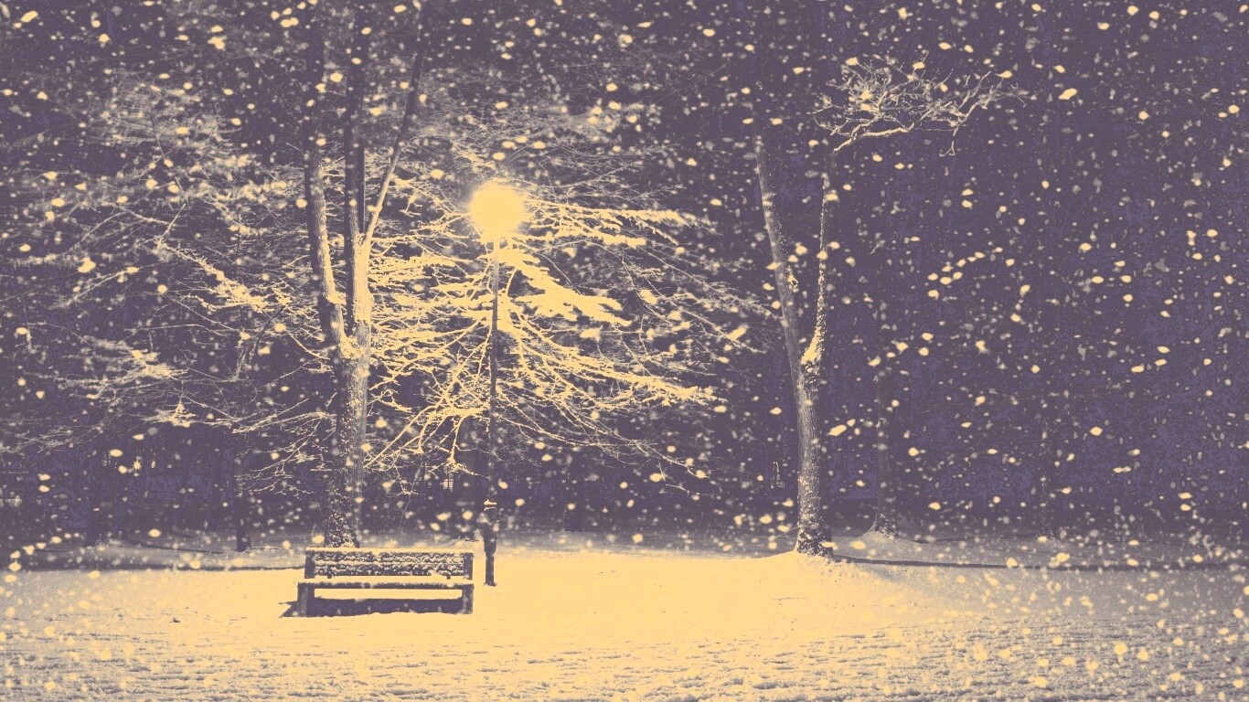 Ночь..улица..фонарь..скамейка.. обои