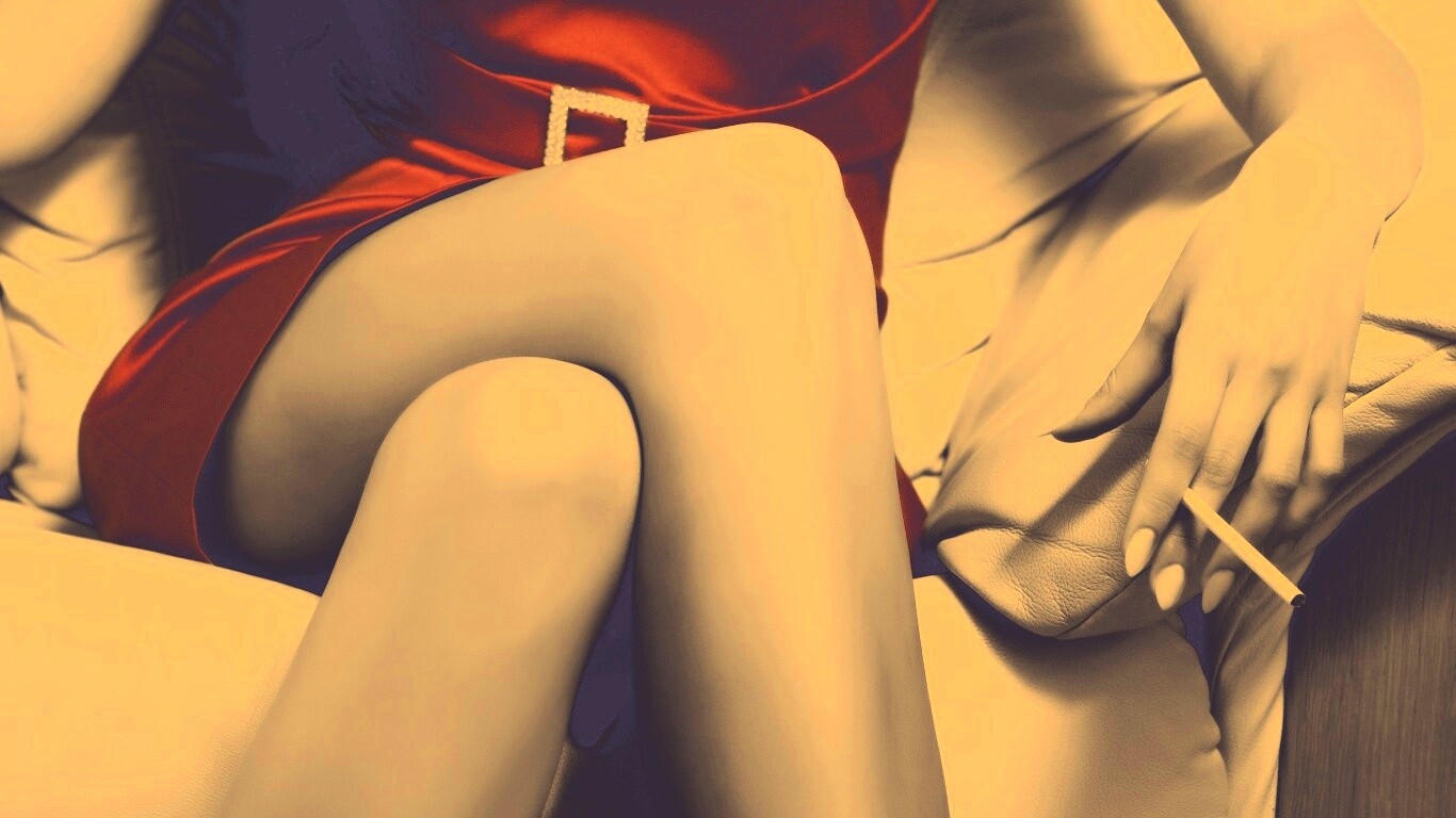 Ножки, платье и сигарета обои