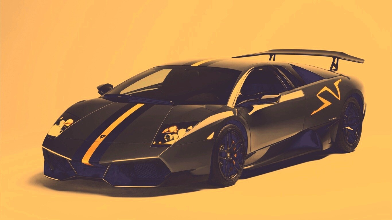 Черная Ламборджини обои
