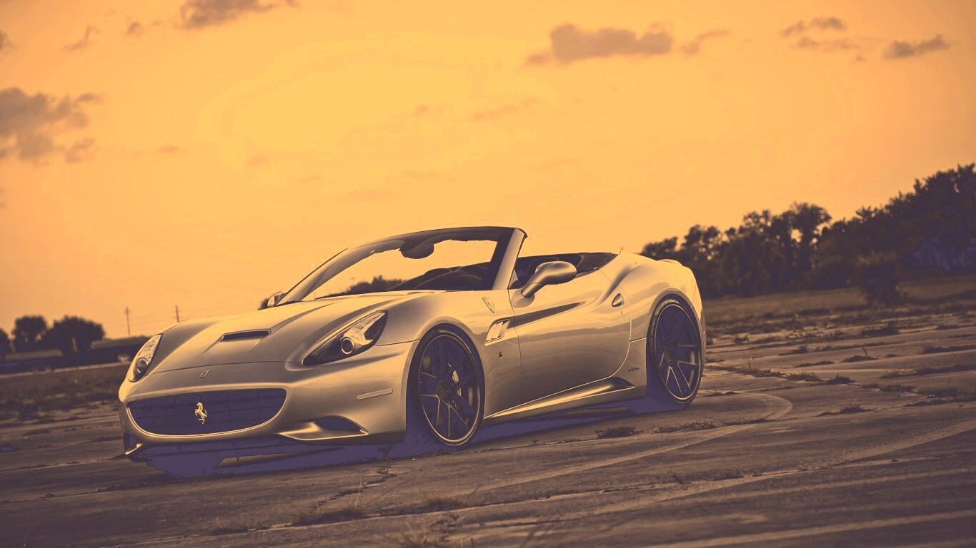 Ferrari на взлетном поле обои