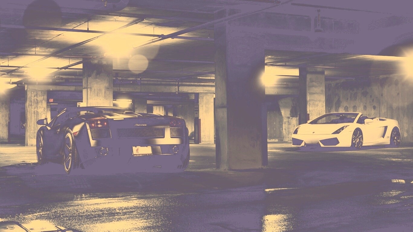Ламборджини на подземной парковке обои