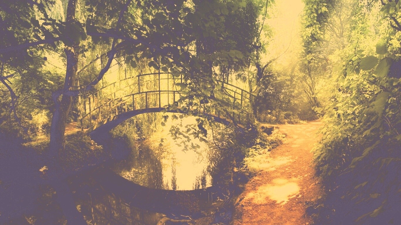 Живописный мостик обои