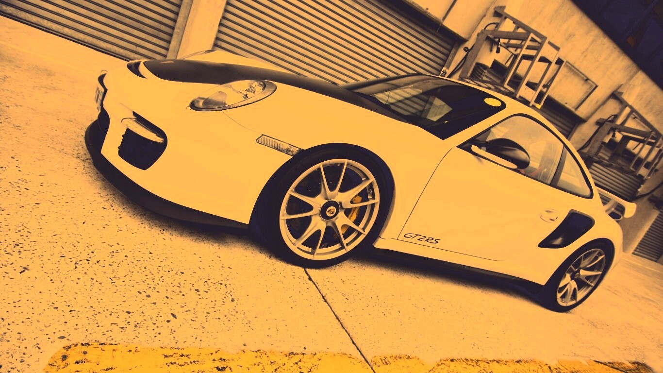 Белый порше обои