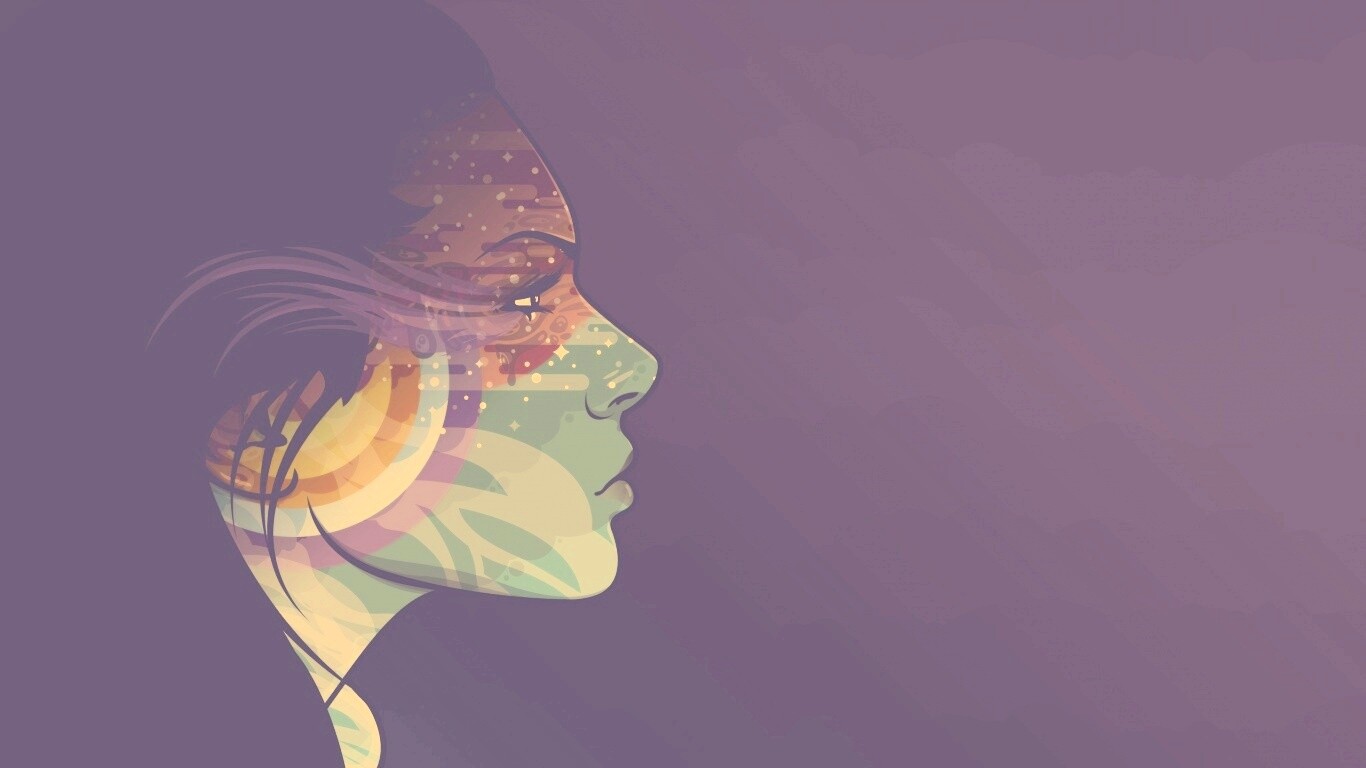 Профиль девушки обои