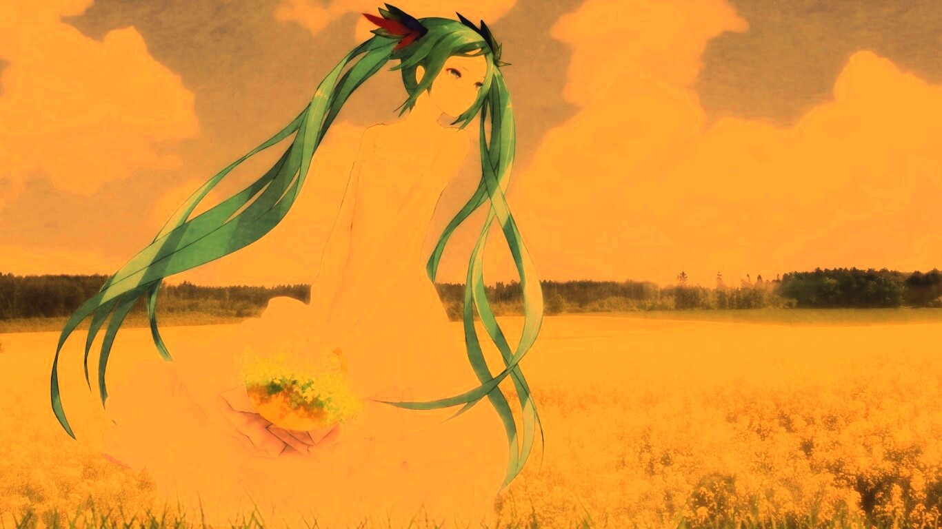 Хатсуне в поле обои