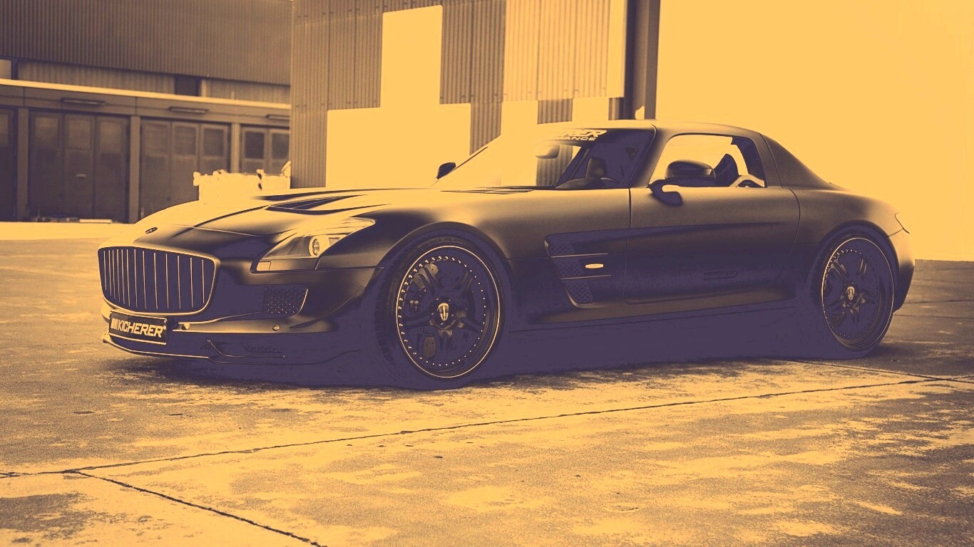 Черный спорткар обои