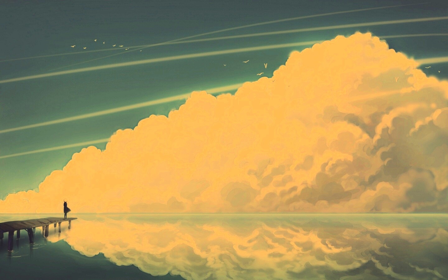 Облако на горизонте обои