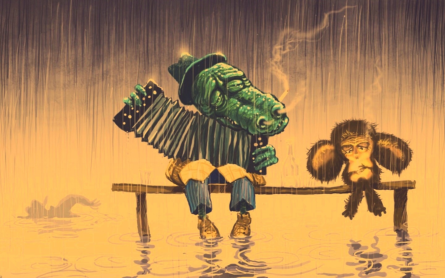 Гена и Чебурашка обои