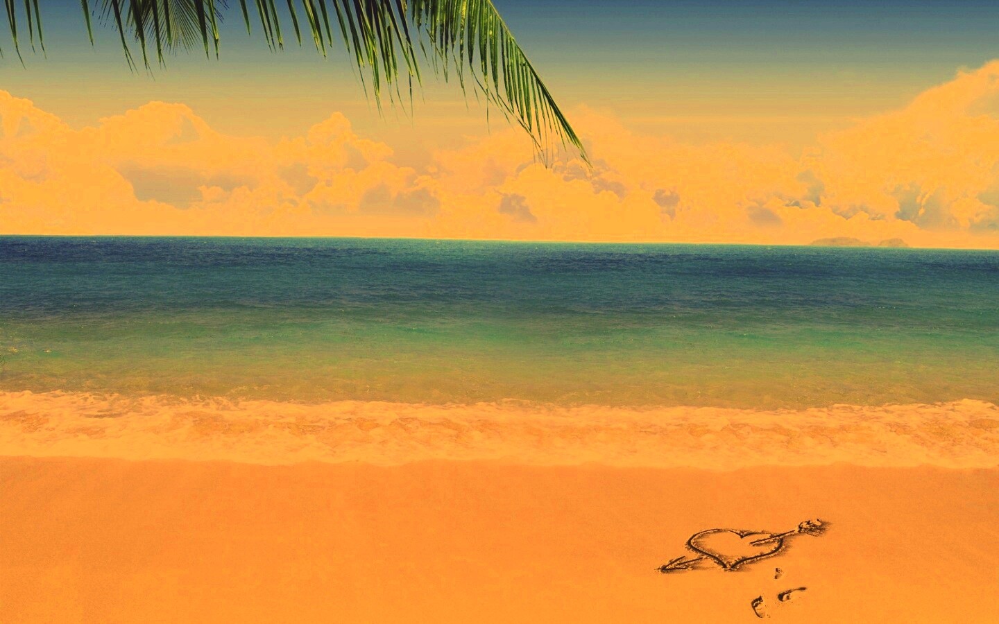 Любовь на океанском берегу обои