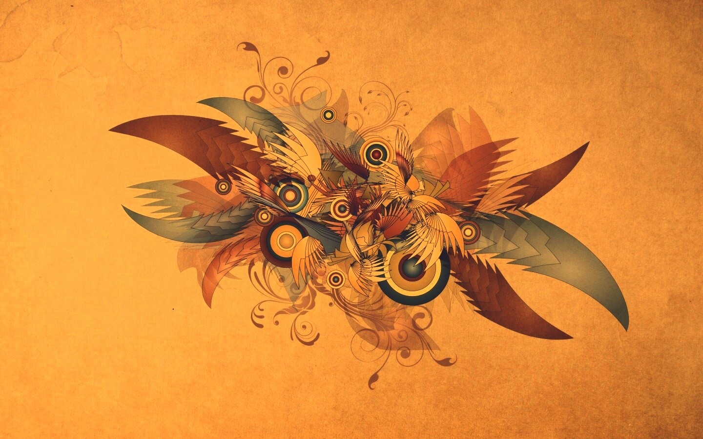 Перья и круги обои