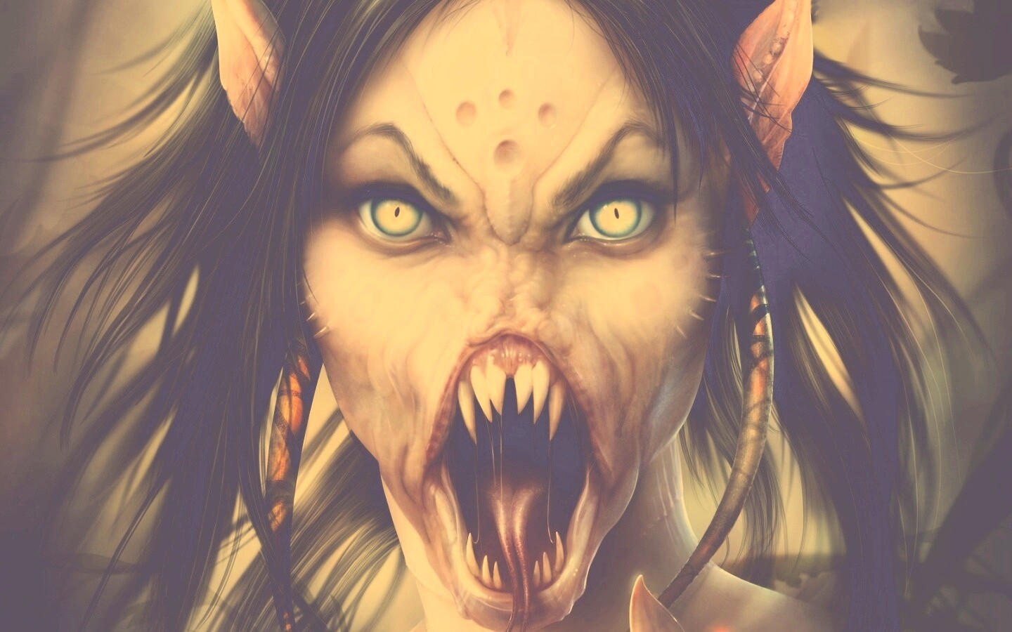 Эльфийка монстр обои