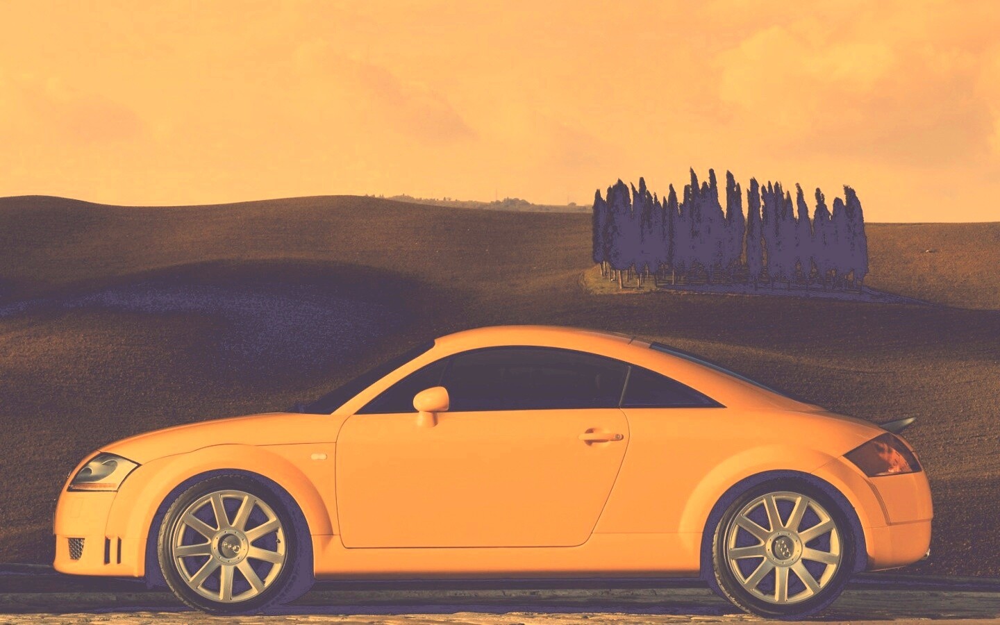 Оранжевый Ауди ТТ обои