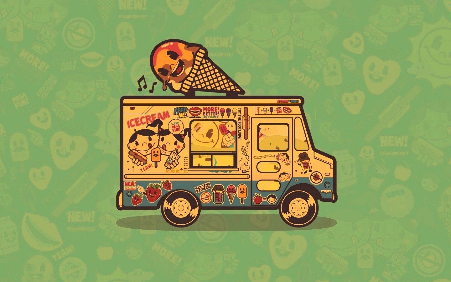 Фургончик мороженщика обои