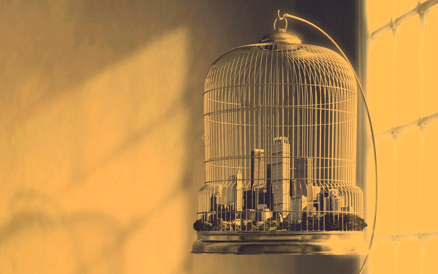 Город в клетке обои